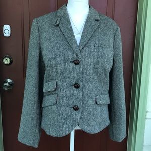 L.L. Bean gray tweed blazer. Sz 16 Reg